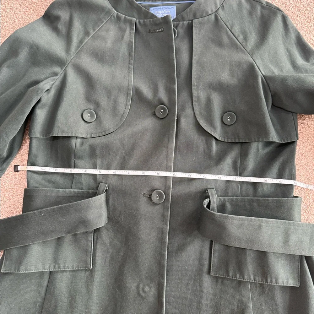 Simply Vera Vera Wang Dark Green Vintage Coat - Picture 12 of 15